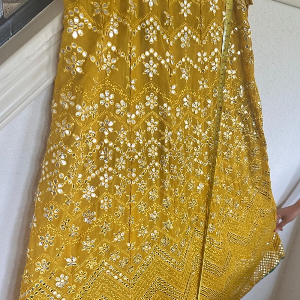 Abhinav Mishra inspired Yellow Mirror work Lehenga - Perfect for Haldi/Sangeet!